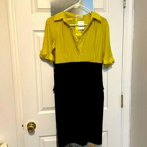 Calvin Klein - Black / Lime Dress - Medium